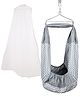 Beetot Cradle with Triangle Hanger, Cradle Spring Removable Bed & Mosquito Net & Ultra Soft Fabric -Melanchi