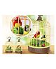 Planet of Toys Beautiful Bird Pet Toy in Hanging cage with Music Singing Moving Chirping - Multicolor