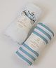 Baby Jalebi Roadster Organic Muslin Swaddle Set of 2 - Blue