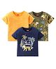 Babyhug 100% Cotton Knit Half Sleeves T-Shirts Tiger Print Pack of 3 - Yellow & Green