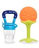 Chinmay Kids Baby Fruit Shape Teether & Soother Soft Stick Dental Care BPA-Free Pack of 2 Teether  -Orange Blue