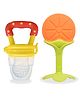 Chinmay Kids Baby Fruit Shape Teether & Soother Soft Stick Dental Care BPA-Free Pack of 2 Teether  -Orange Yellow
