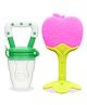 Chinmay Kids Baby Fruit Shape Teether & Soother Soft Stick Dental Care BPA-Free (Pack of 2) Teether (Light Pink, Green)