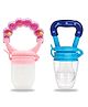 Chinmay Kids New Born Baby Pacifier With Rattle Handle Silicone Safe Fresh Fruit Feeder Soother (Pink, Blue)