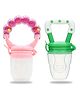 Chinmay Kids New Born Baby Pacifier With Rattle Handle Silicone Safe Fresh Fruit Feeder Soother (Pink, Green)