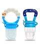 Chinmay Kids New Born Baby Pacifier With Rattle Handle Silicone Safe Fresh Fruit Feeder Soother (Blue, Light Blue)