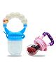 Chinmay Kids New Born Baby Pacifier With Rattle Handle Silicone Safe Fresh Fruit Feeder Soother (Blue, Pink)