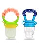 Chinmay Kids New Born Baby Pacifier With Rattle Handle Silicone Safe Fresh Fruit Feeder Soother (Green, Blue)