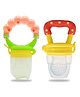 Chinmay Kids New Born Baby Pacifier With Rattle Handle Silicone Safe Fresh Fruit Feeder Soother (Green, Yellow)