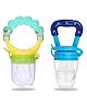 Chinmay Kids New Born Baby Pacifier With Rattle Handle Silicone Safe Fresh Fruit Feeder Soother (Yellow, Blue)