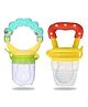 Chinmay Kids New Born Baby Pacifier With Rattle Handle Silicone Safe Fresh Fruit Feeder Soother (Yellow, Light Yellow)