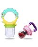 Chinmay Kids New Born Baby Pacifier With Rattle Handle Silicone Safe Fresh Fruit Feeder Soother (Yellow, Pink)