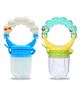 Chinmay Kids Baby Pacifier New Born With Rattle Handle Silicone Fresh Fruit Safe Kids Soother (Blue, Yellow)