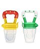 Chinmay Kids 2 Pc Baby Pacifier Food Feeder Silicone Fresh Fruit Milk Nibbler Feeding Safe Kids Supplies Nipple Teat Pacifier Bottles - Soother (Yellow, Green)