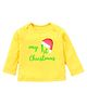 Kadam Baby Christmas Theme Full Sleeves My First Christmas Text Printed Tee - Yellow