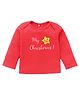 Kadam Baby Christmas Theme Full Sleeves My First Christmas Text Printed Tee - Red