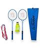 Airic Classic Double Shaft Xtreme Set with 3 Plastic Shuttles and Net Badminton Kit (Blue)
