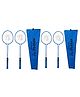 Airic Stylish Xtreme Double Shaft Set of 4 with cover for leisure purpose Badminton Kit (Blue)