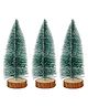 Fiddlerz Mini Christmas Tree 20 CM Miniature Table Decor Pine Tree with Wooden Base Xmas Tree for Home Office Living Room Decor Set of 3 - Green