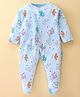 Child World Cotton Interlock Full Sleeves Helicopter Print Footed Sleep Suit - Blue