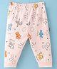 Child World Interlock Full Length Lounge Pants With Aeroplane Print - Peach