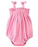 Babyhug 100% Cotton Knit Singlet Onesie with Bow Applique & Heart Print - Pink