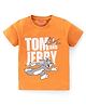 Babyhug 100% Cotton Knit Half Sleeves T-Shirt with Tom & Jerry Graphics - Light Orange