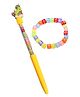 TERA 13 Stationery Items Unicorn Gel Pen with Name Alphabet Bead (Colour May Vary)