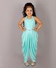 Lil' Drama Sleeveless Ethnic Motif Printed & Mirror Embellished Jumpsuit  - Blue