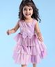 Babyhug Sleeveless Party Wear Tiered Dress with Bow Applique - Lavender