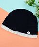 Funkrafts Self Designed Handmade  Woollen Cap - Navy Blue- Diameter 45 CMS