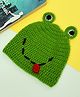Funkrafts Frog Detailed Handmade  Woollen Cap -  Green- Diameter 39 CMS