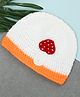 Funkrafts Mushroom Detailed Handmade  Woollen Cap  - White