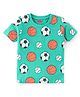 Babyhug 100% Cotton Knit Half Sleeves T-Shirt with Ball Graphics - Green