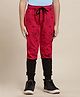 Kidsville Marvel Avengers Spiderman Featuring Spider Web Printed Joggers - Red & Black