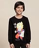 Kidsville Dragon Ball Z Featuring Full Sleeves Goku Printed Sweatshirt   - Black