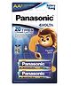 Panasonic Evolta AA Alkaline Batteries 2 Pieces- 1.5 V- Pack of 2