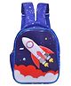 Happile Kids hardshell Space Rocket  Theme BackPack Blue &Multicolor- Height 12.5 Inches