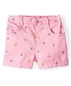 Babyhug Woven Mid Thigh With Stretch Shorts Fruits Print - Pink