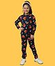 Ninos Dreams Christmas Theme Full Sleeves Reindeer & Gifts  Printed Night Suit - Navy Blue