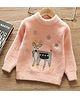 Little Surprise Box Decked Reindeer Warmer Cardigan & Christmas Sweater for toddlers & Kids-Pink
