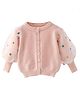 Little Surprise Box  Puff Full Sleeves Floral Printed Sweater - Pink