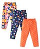 Babyhug Cotton Lycra Knit Stretchable Leggings Butterfly Print Pack of 3 - Multicolor
