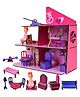 FunBrigade 3-Story Malibu Wooden Dollhouse with 3 Rooms Balcony & Rooftop Pool Lounge 10 Piece Colorful Furniture & Accessories
