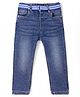 Babyhug Full Length Solid Denim Jeans - Blue