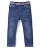 Babyhug Full Length Solid Denim Jeans - Blue