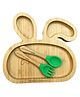Littlecherrymom's, BUNNY BAMBOO SUCTION PLATE (with fork and spoon)