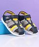 Babyoye Sandals With Velcro Closure- Navy Blue & Grey