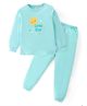 BLUSHES Full Sleeves Sleepy Little Star Printed Night Suit - Sea Green