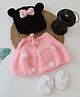 Woonie Pack Of 3 Polka Dot Designed & Bow Embellished Co Coordinating Photo Prop Set  -  Pink